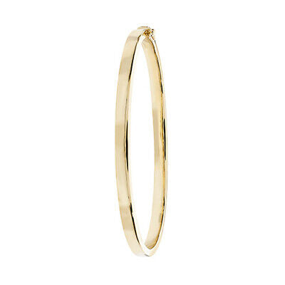 Ladies Plain Hinged Bangle Yellow Gold British Made Hallmarked Womens Bracelet