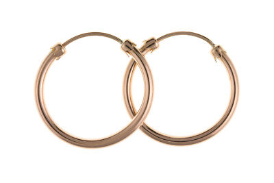 Rose Gold Hoop Earriings Capped Sleeper Hoops 18mm