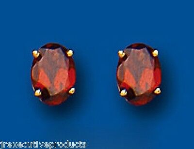 9ct Gold Garnet Stud Earrings 5mm Solitaire Studs Yellow Gold January Birthstone