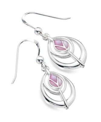 Mackintosh Tulip Drop Earrings Pink Mother of Pearl Drops 925 Sterling Silver