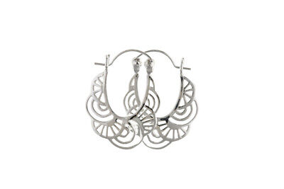 Silver Hoop Creole Earrings 925 Hallmark 23 x 18mm