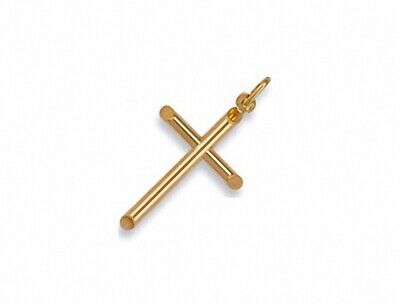 Gold Cross Pendant Yellow Gold Cross Tubular Cross Necklace
