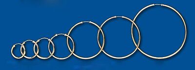 Hoop Earrings Yellow Gold Capped Heavy Weight 15mm 18mm 20mm 26mm 35mm 40mm 50mm