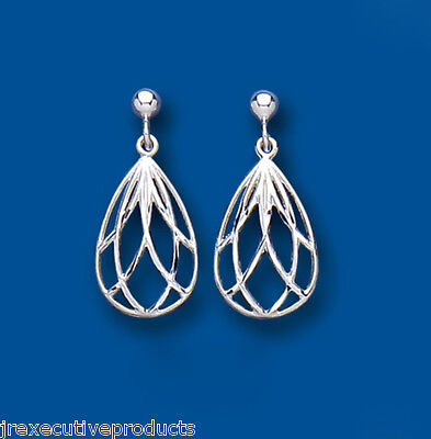 Silver Earrings Diamond Cut Drops Sterling Silver Drop