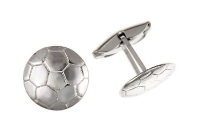 Football Cufflinks Solid .925 Sterling Silver Soccer Cufflinks