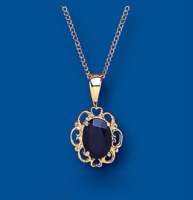 Sapphire Set Yellow Gold Pendant and Earrings Solitaire Stud