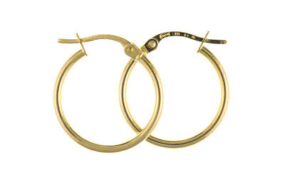 Hoop Earrings Yellow Gold Hoops Creole Slim Design 21mm