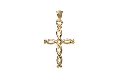 Celtic Twist Cross Pendant Yellow Gold Hallmarked British Made
