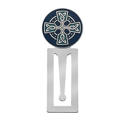 Bookmark Celtic Cross Silver Plated Blue Enamel Brand New and Boxed