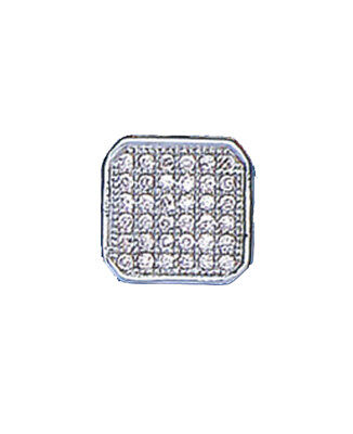 Mens Silver Bling Earring Pave Gemstone Stud 925 hallmark
