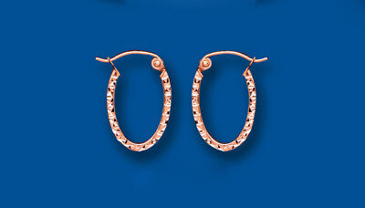 Hoop Earrings Rose Gold Creole Red Gold 18 x 12mm