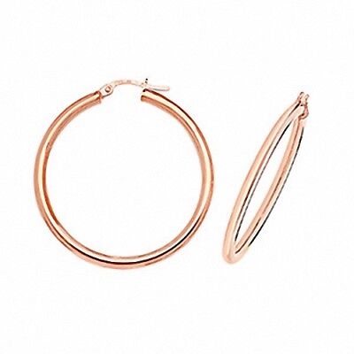 Hoop Earrings Rose Gold Round Hoops Rose Gold Hoop Earrings 30mm