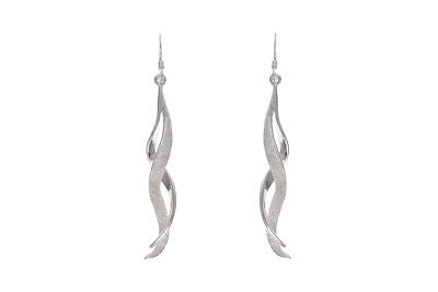 Sterling Silver Twist Drop Earrings 925 Hallmark British Made