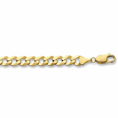 Yellow Gold Curb Bracelet Men's Gents 8" Full Hallmark 8 grams approx.
