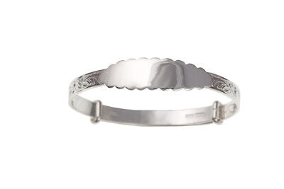 Silver Childrens Identity Bangle 3 - 7 years Adjustable 925 Hallmark