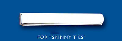 Men's Sterling Silver Plain ' Skinny Tie ' Tie Slide - British Made