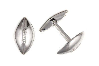 Rugby Ball Cufflinks Solid Sterling Silver