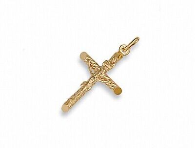 Yellow Gold Crucifix Pendant Hallmarked British Made