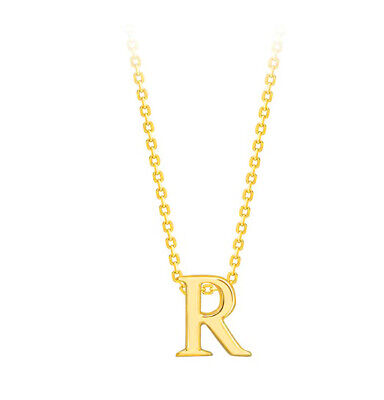 Capital R Initial Pendant 9ct Yellow Gold Ladies Complete With Gold Chain