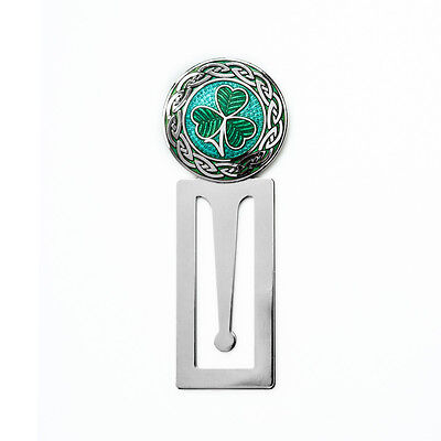Bookmark Irish Shamrock Silver Plated Green Enamel Brand New and Boxed