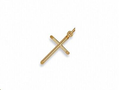Gold Cross Pendant Yellow Gold Cross Tubular Cross Necklace
