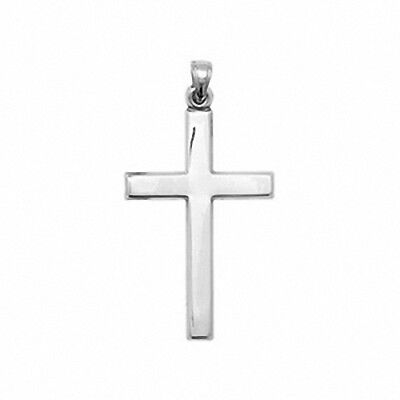 Cross Pendant Sterling Silver Plain Flat Cross 38 x 20mm.