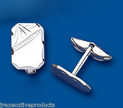 Rectangular Cufflinks Solid Sterling Silver