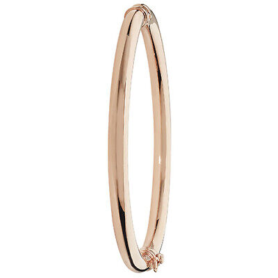 Rose Gold Bangle Plain Ladies Hinged British Made & Hallmarked Womens Bracelet