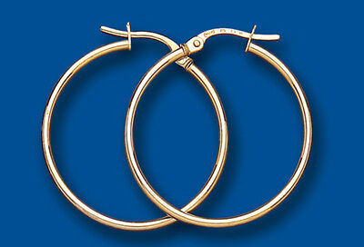 Hoop Earrings Yellow Gold Creole Hoops Slim Hoops 25mm