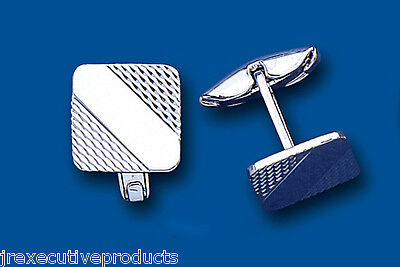 Cufflinks Engine Turned Solid Sterling Silver