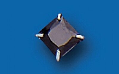 Mens White Gold Earrings Black Square Stud