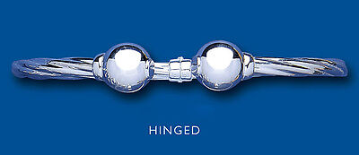 Sterling Silver Hinged Ladies Twist Torque Bangle Hallmarked
