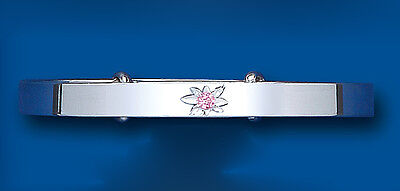 Solid Silver Baby Bangle 18 months - 3 years Pink Stone Adjustable 925 Hallmark