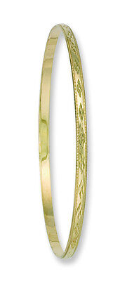Slave Bangle Patterned Yellow Gold Ladies D Shape Bracelet