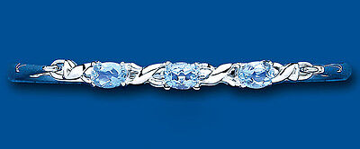 Real Blue Topaz Bangle Ladies Solid Sterling Silver Hallmarked