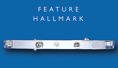 Solid Sterling Silver 4mm Ladies Feature Hallmark Expandable Bangle