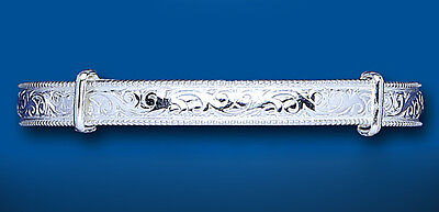 Silver Bangle Solid Silver Adjustable Sterling Silver Ladies Patterned