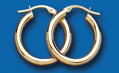 Hoop Earrings Yellow Gold Heavyweight Hoops Creole 20mm Hallmarked