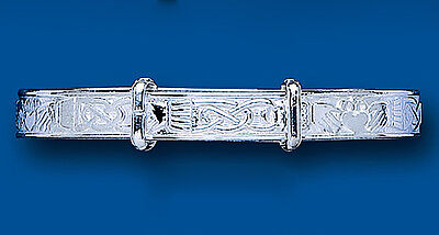 Solid Silver Baby Bangle 18 months - 3 years Celtic Claddagh Adjustable Hallmark