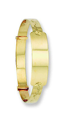 Identity Baby Bangle Yellow Gold Expandable Hallmarked Christening Gift