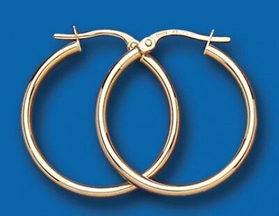 Hoop Earrings Medium Weight Gold Hoop Earrings Yellow Gold Hoop Creole 23mm