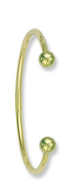 Torque Bangle Solid Gold Ladies 3mm Yellow Gold Cuff