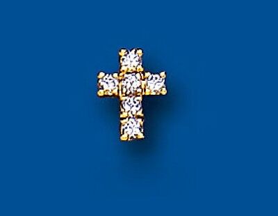 9ct Yellow Gold Men's Cross Stud Earring Gents Religious Solid Gold