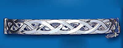 Sterling Silver Celtic Bangle Hinged Ladies British Made Hallmarked