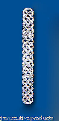 Solid Silver Tie Slide Clip Celtic Design Mens Gents Gift 925 hallmarked