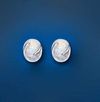 Opal Earrings Silver Stud Sterling Silver Studs Solitaire