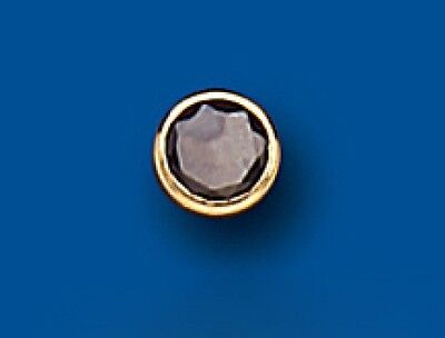 Mens Gold Solitaire Earrings Black Stone Stud