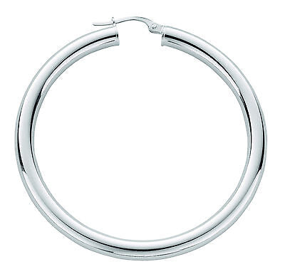 Hoop Earrings Creole Sterling Silver 47mm Tube Hoops