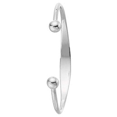 Solid Silver Baby Bangle Identity Torque Christening Gift