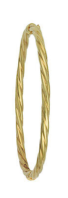 Bangle Yellow Gold Ladies Hinged Fancy Design Bracelet